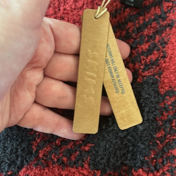 SKIMS Red and Black Buffalo Plaid Sweater Hoodie - Picture 8 of 8